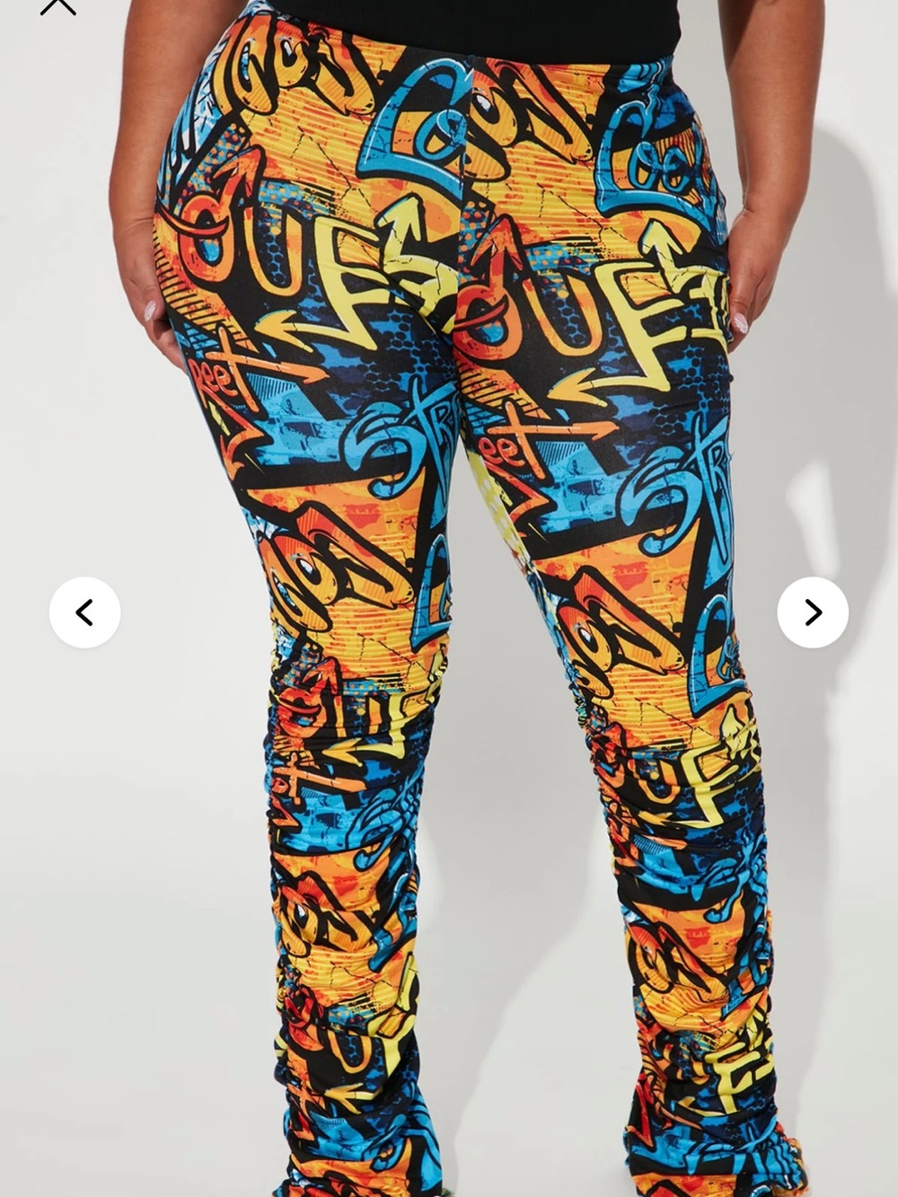 Vibrant Graffiti Print Stretch Leggings